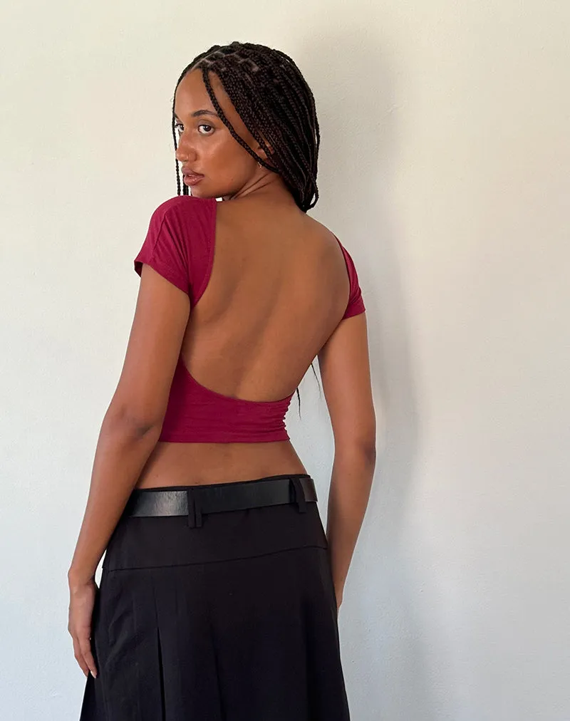 Xiwang Crop Top in Burgundy